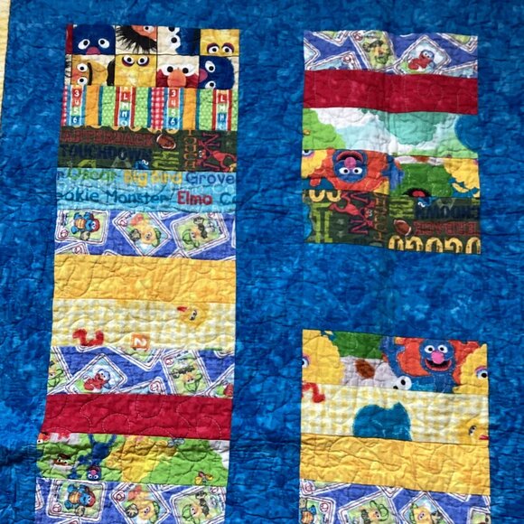 Elmo Sesame Street Handmade Baby Boy Toddler Quilt Comforter Blanket Bedding - Picture 2 of 8